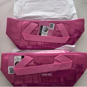 2 pink Trader Joe’s mini insulated bags